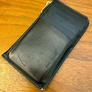 USED Saint Laurent Card Holder Wallet Black